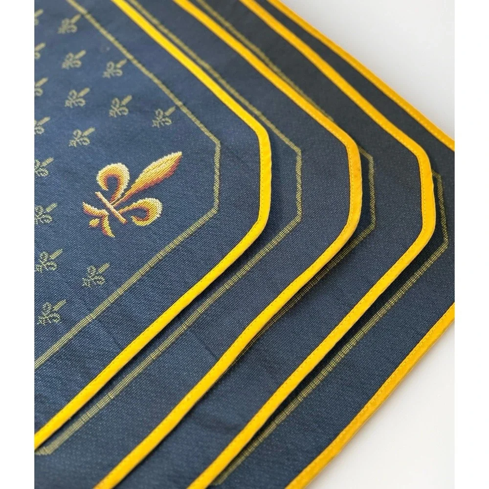 Jules Pansu Paris Tapestry Placemats Fleur-de-Lis French Country Set Of 4